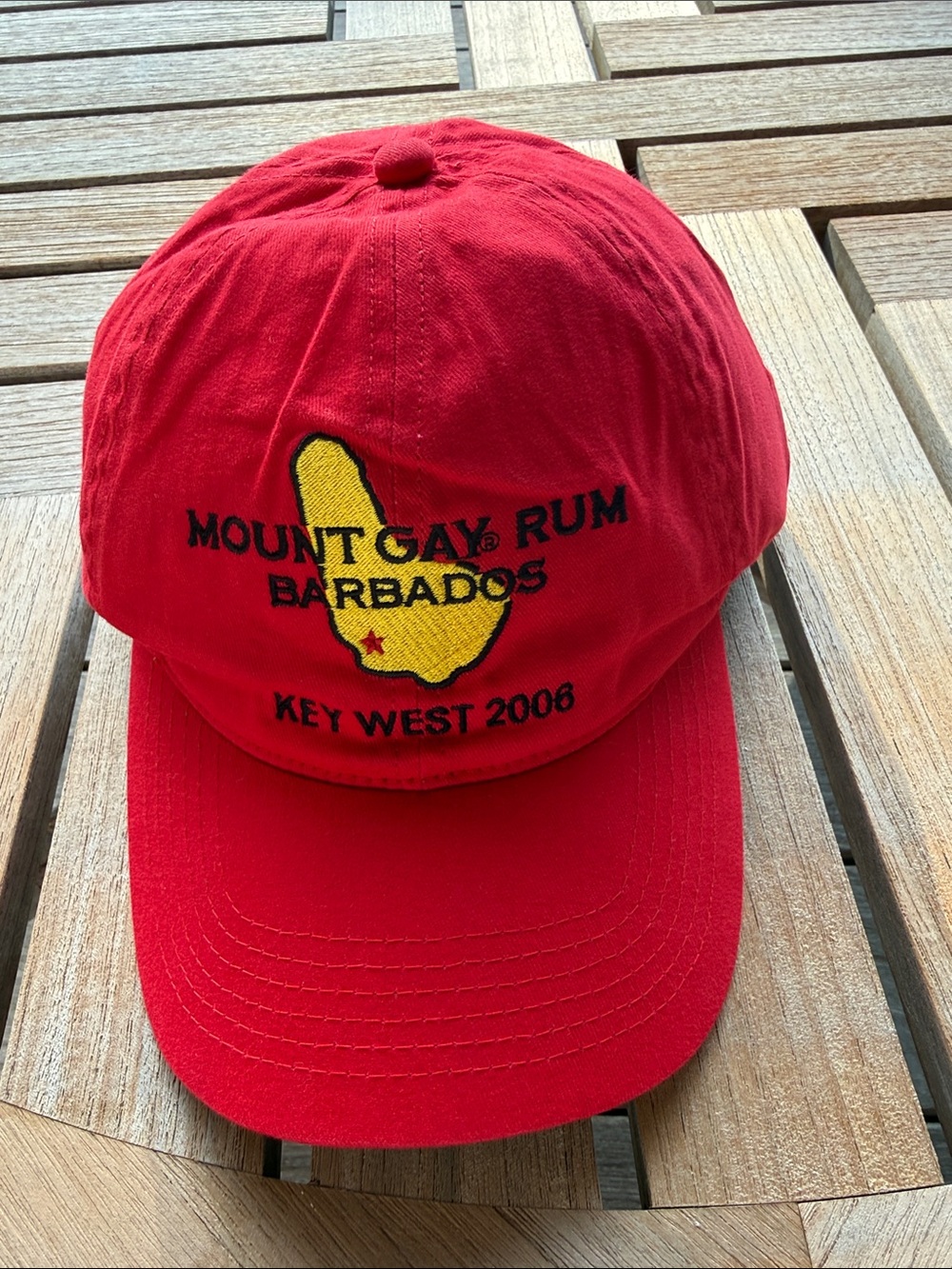 Collectible Mount Gay Rum Barbados Regatta cap from Key West, 2006.